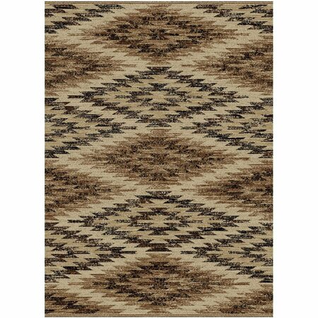 MAYBERRY RUG 7 ft. 10 in. x 9 ft. 10 in. Lodge King La Cruces Area Rug, Brown LK8531 8X10